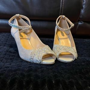 Alex Marie Silver Low Heels Worn Once